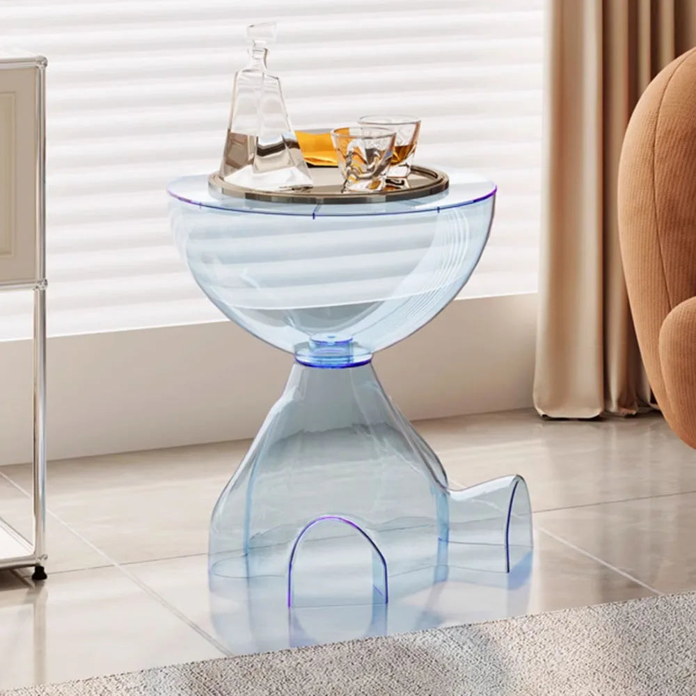 Cream Round Coffee Table With Space Saving Design Modern