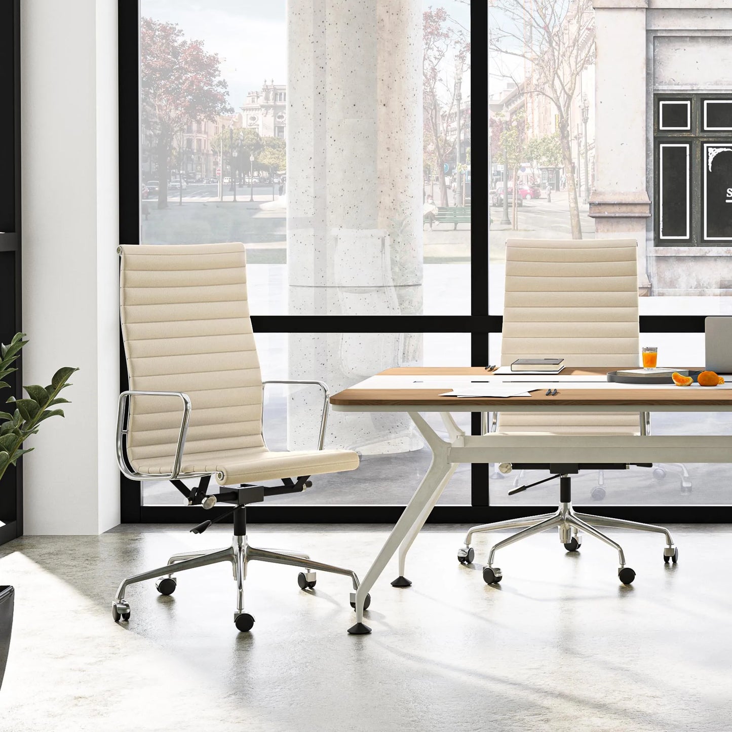 Ergonomic Leather Office Chair With Mid Back Support