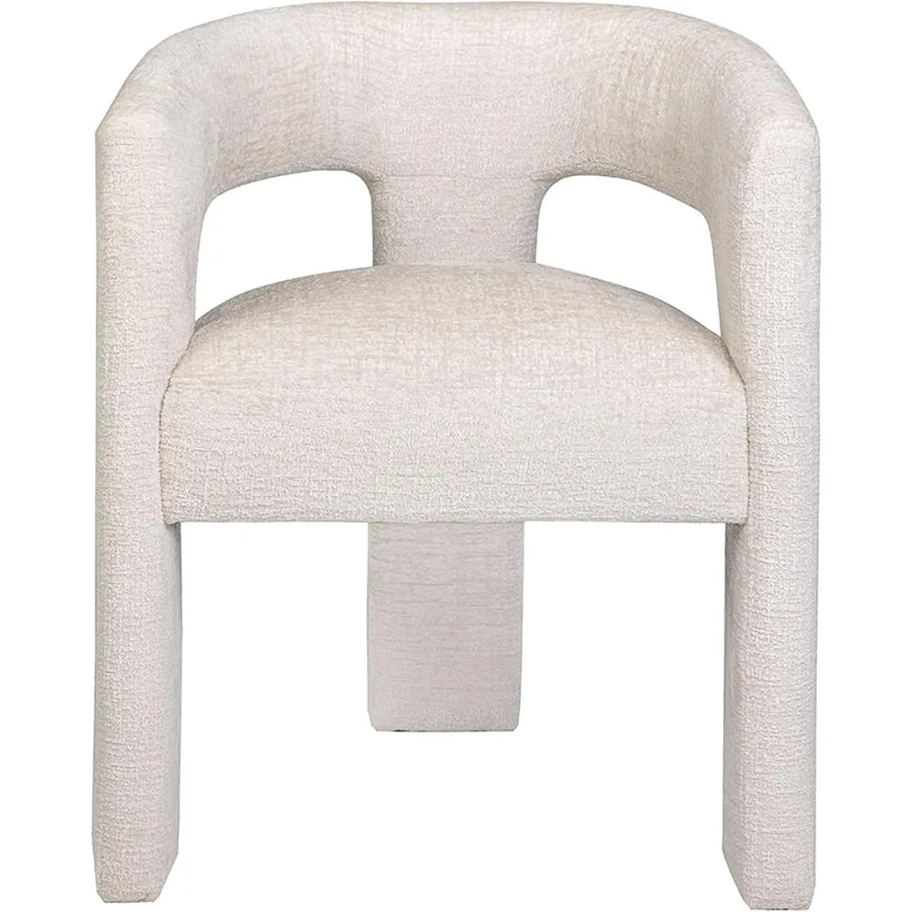 Modern Jacquard Fabric Dining Armchair with Sculpted Design