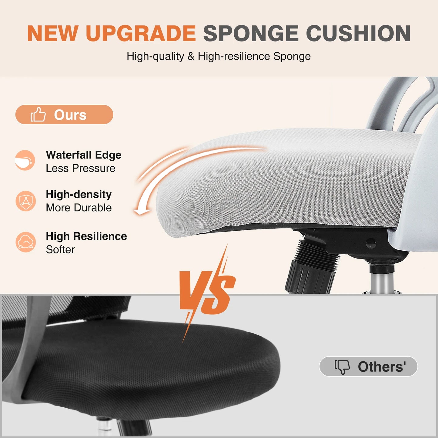 Ergonomic Mesh Back Office Chair With Adjustable Height