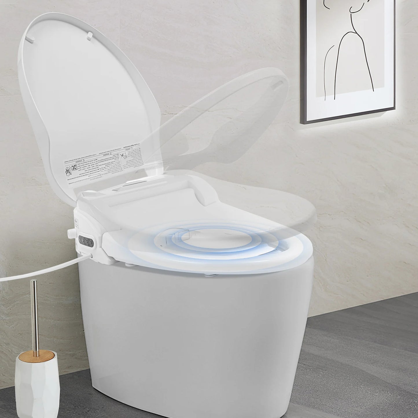 Heated Smart Toilet Seat With Built In Bidet Function