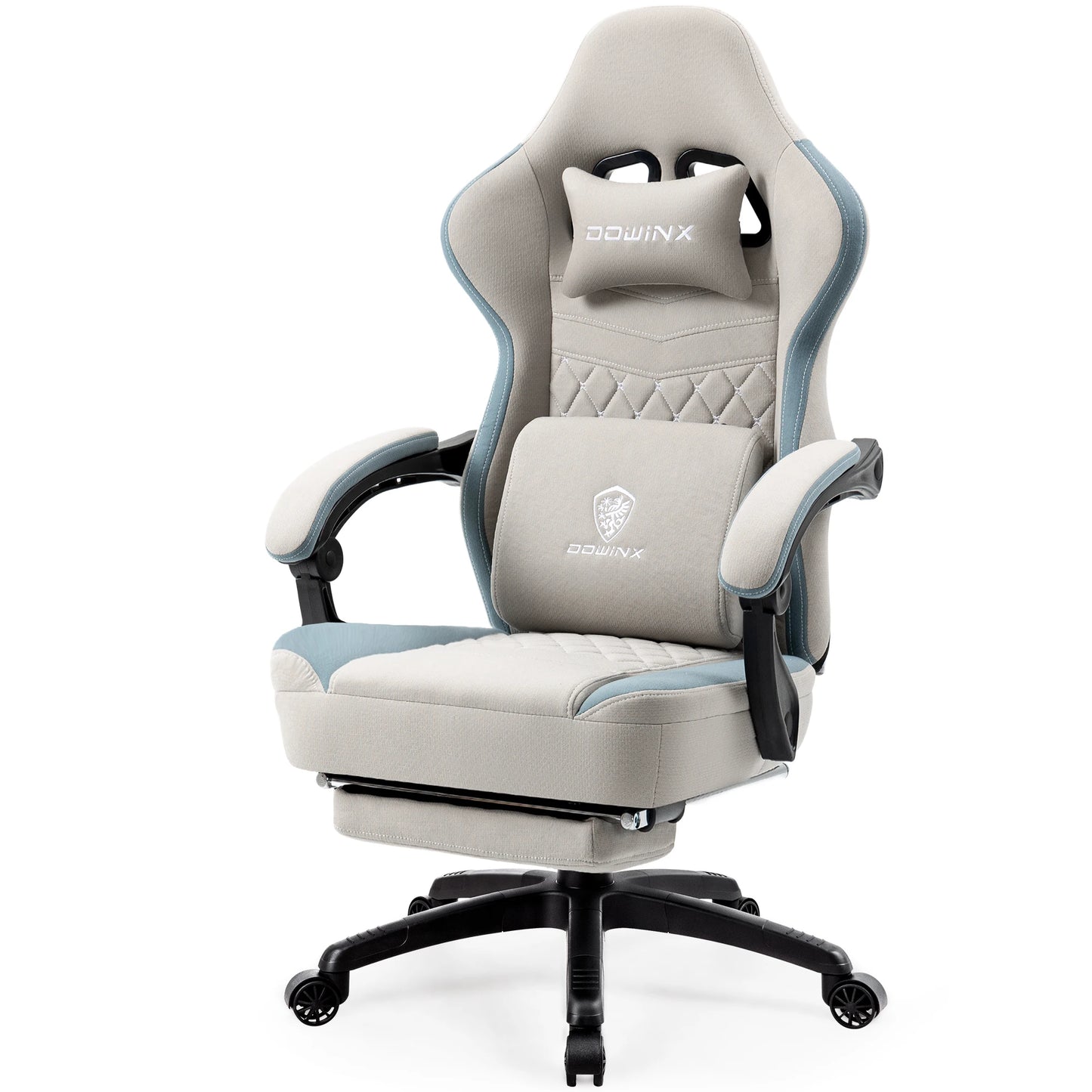 Dowinx Gaming Chair Breathable Fabric With Gel Pad Storage