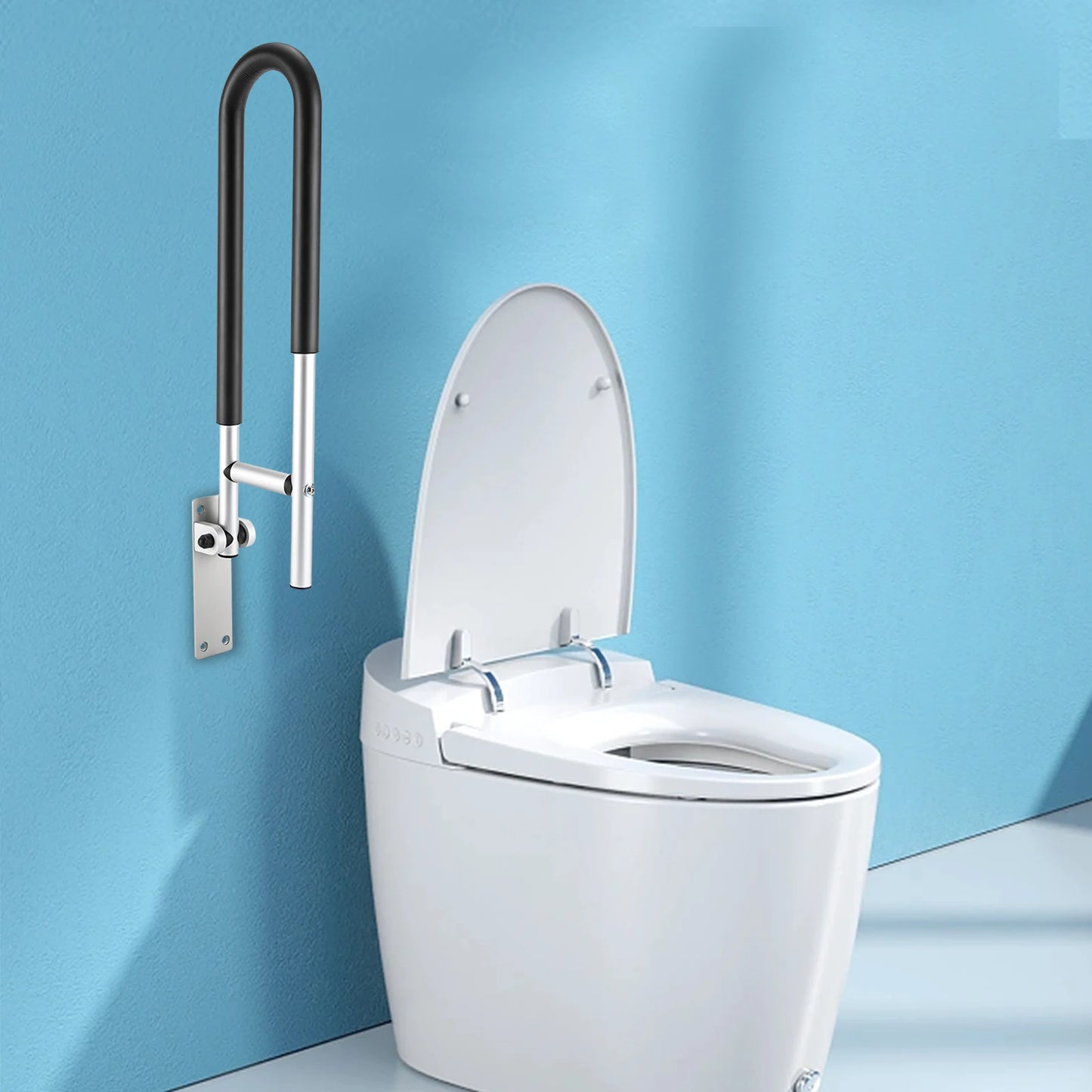 Foldable Grab Bar 264.55LBS Max Load 23.62IN Non-Slip Handrail Wall Mount for Bathroom Toilet Elderly Safety Support