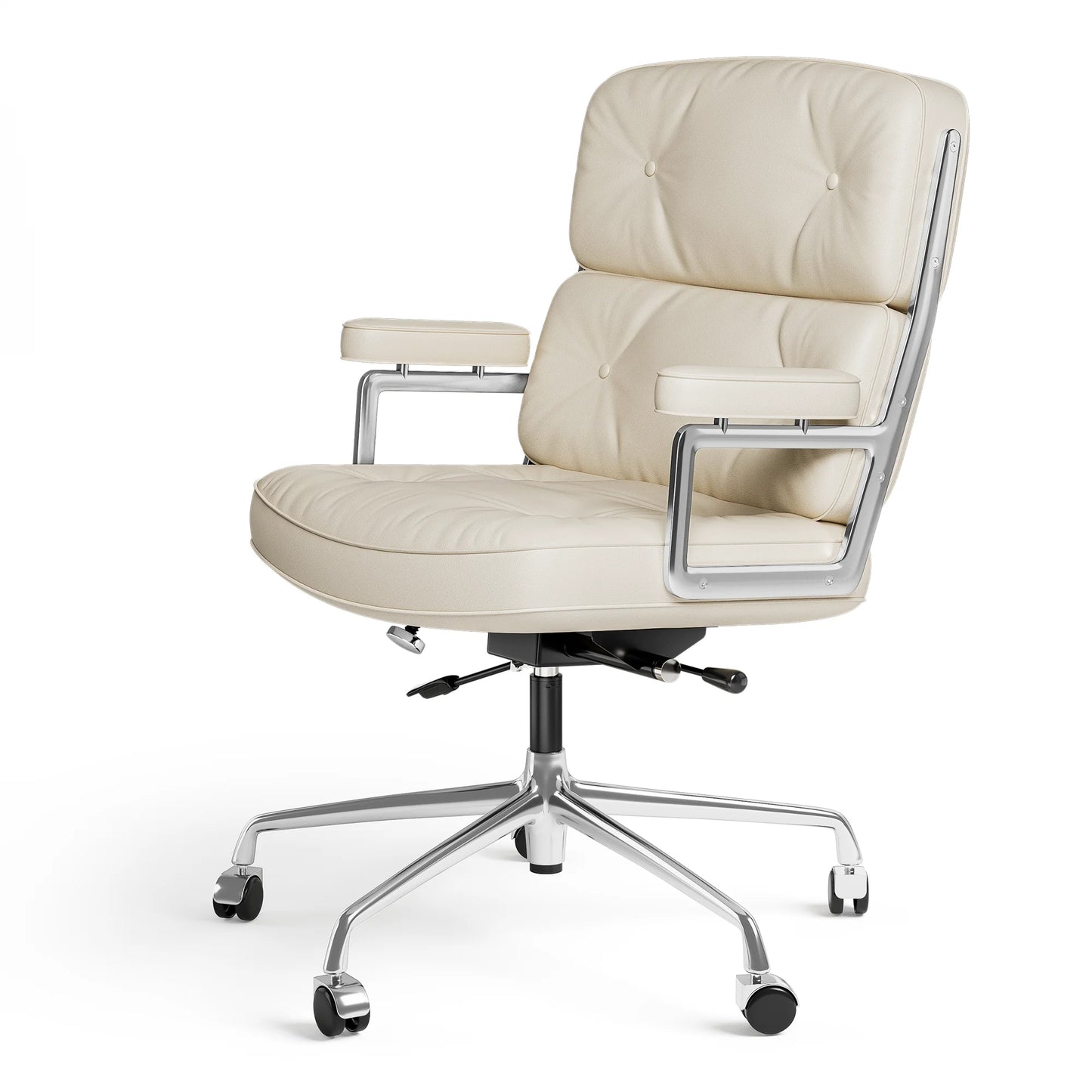 Ergonomic Leather Office Chair With Swivel Height Adjust