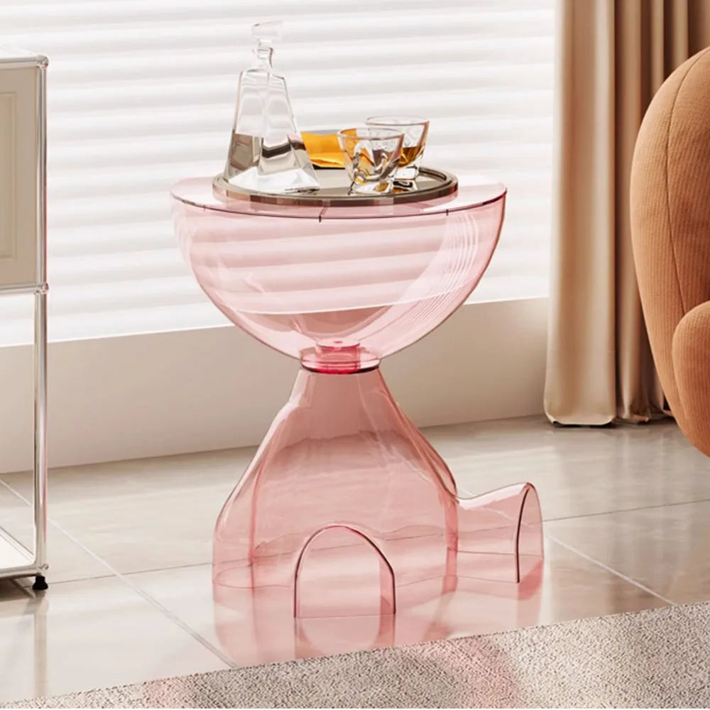 Cream Round Coffee Table With Space Saving Design Modern