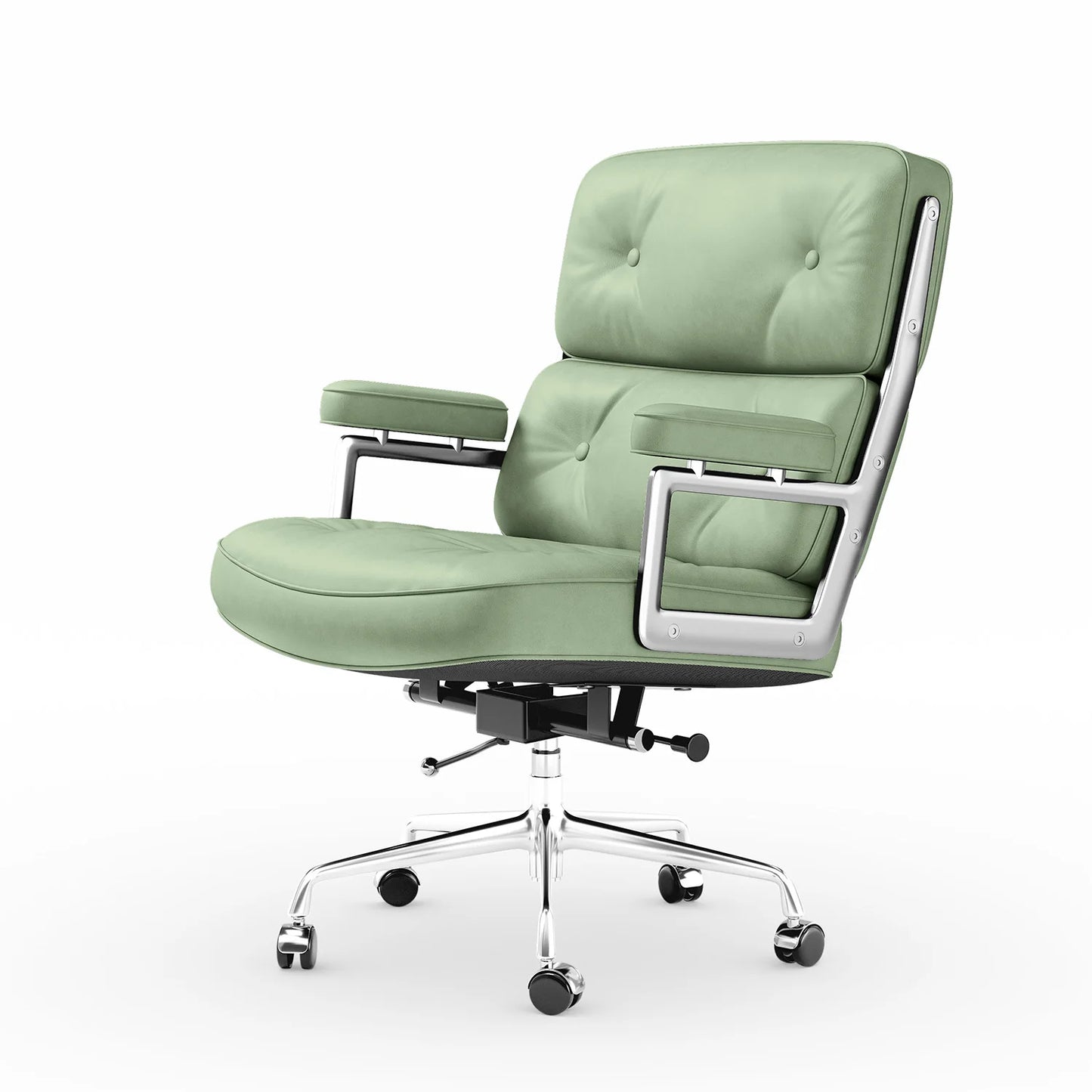 Ergonomic Leather Office Chair With Swivel Height Adjust