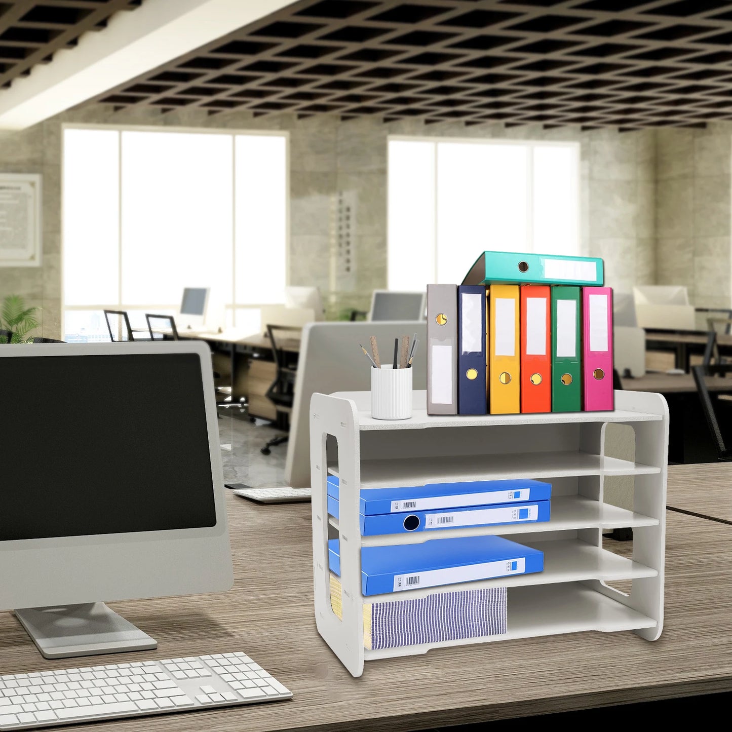 Desk Letter Tray Organizer For A4 Paper Storage 5 Tier