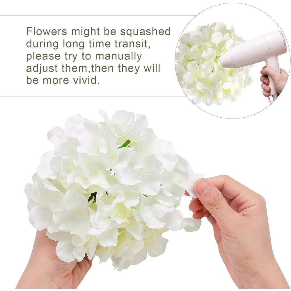 204PCS Silk Hydrangea Artificial Flowers for Home Decor