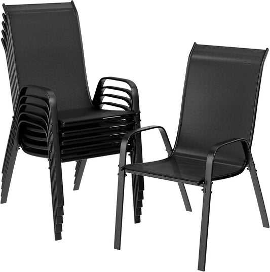 Patio Chairs Set Of 6 Outdoor Stackable All Weather