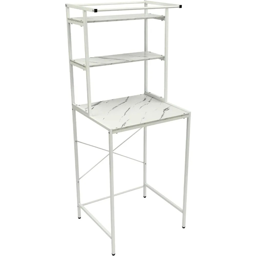 3 Tiers Laundry Shelf Organizer Washer and Dryer Storage Shelf Bathroom Space Saving Organizer Rack for Bathrooms, Laundry Rooms