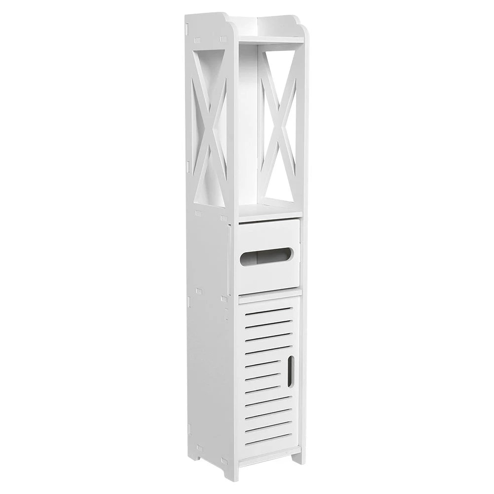 Bathroom Storage Cupboard 80x15.5x15CM Bathroom Toilet Furniture Cabinet White Wood Cupboard Shelf Tissue Storage Rack