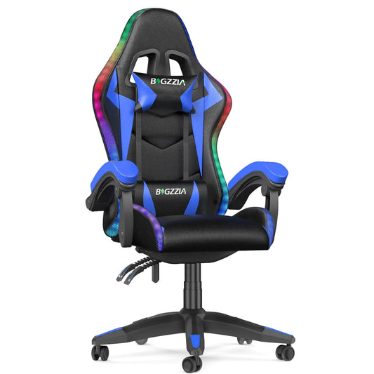 RGB Gaming Chair With LED Lights And Ergonomic Headrest