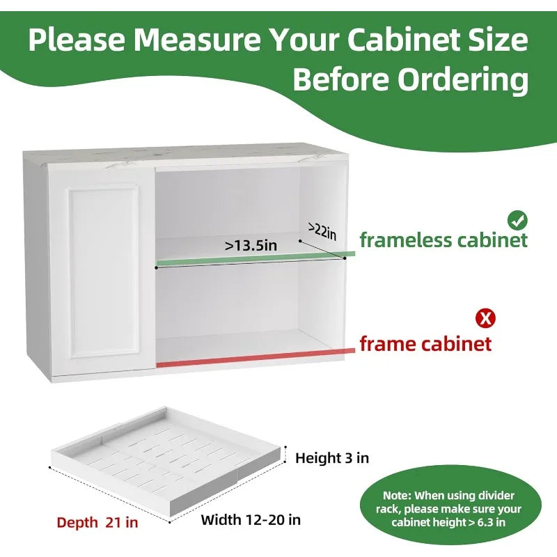 2 Pack Pull Out Cabinet Organizer Expandable No Drill Drawers