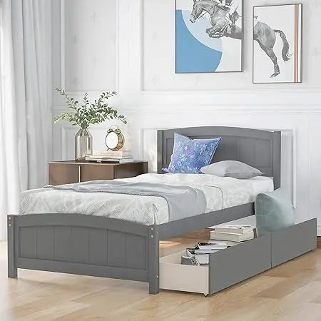 Softsea Full Size Murphy Bed Cabinet White Wood Wall Bed