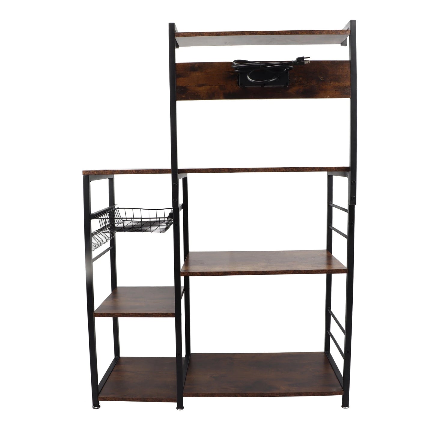 Kitchen Bakers Rack Steel Wood Multi Tier Microwave Oven Stand Coffee Bar Station Kitchen Utility Storage Shelf