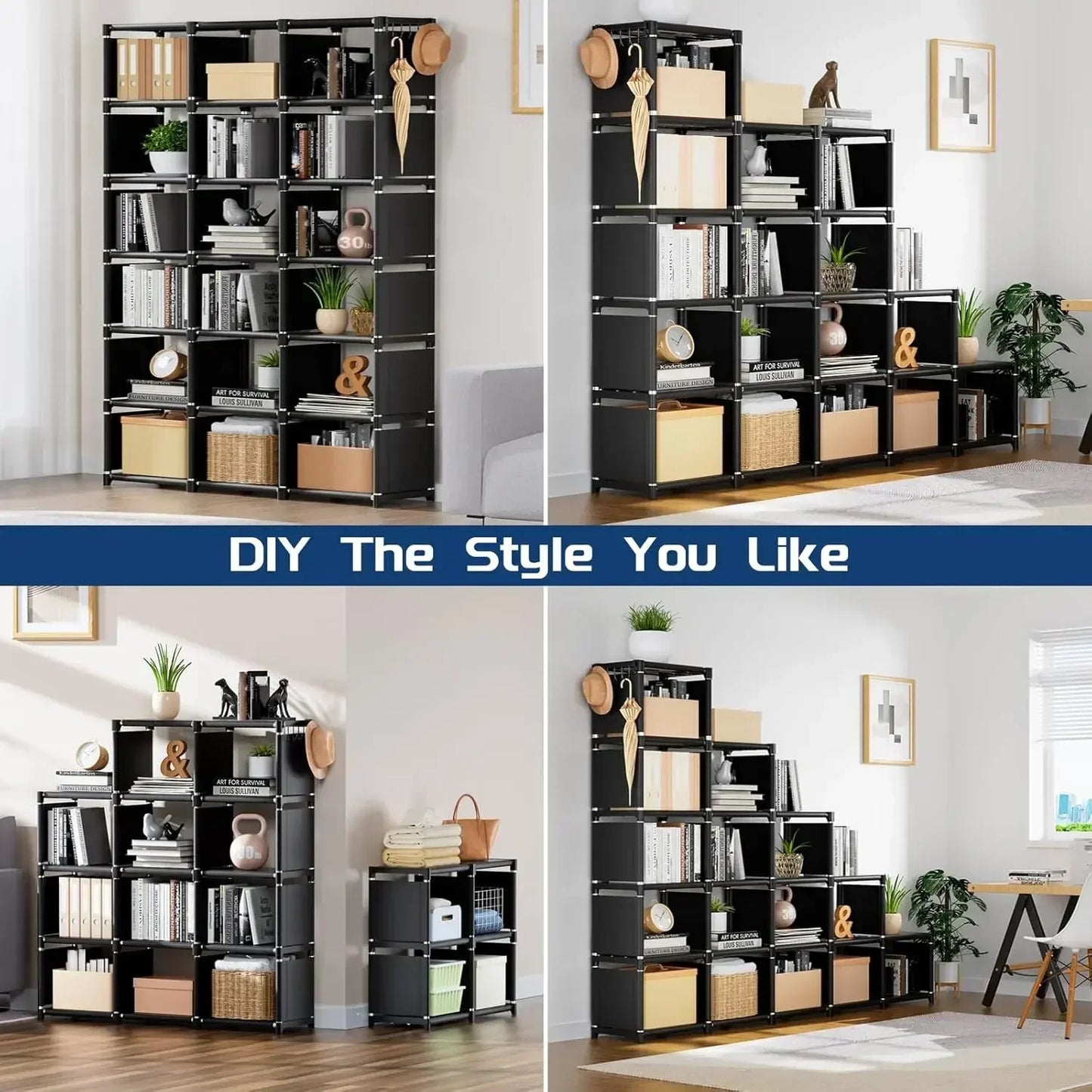 Mavivegue 18-Cube Large Bookcase Storage Organizer for Home