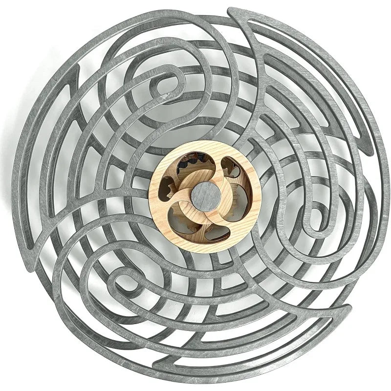 Kinetic Wall Art Wood Sculpture Calming Motion Decor