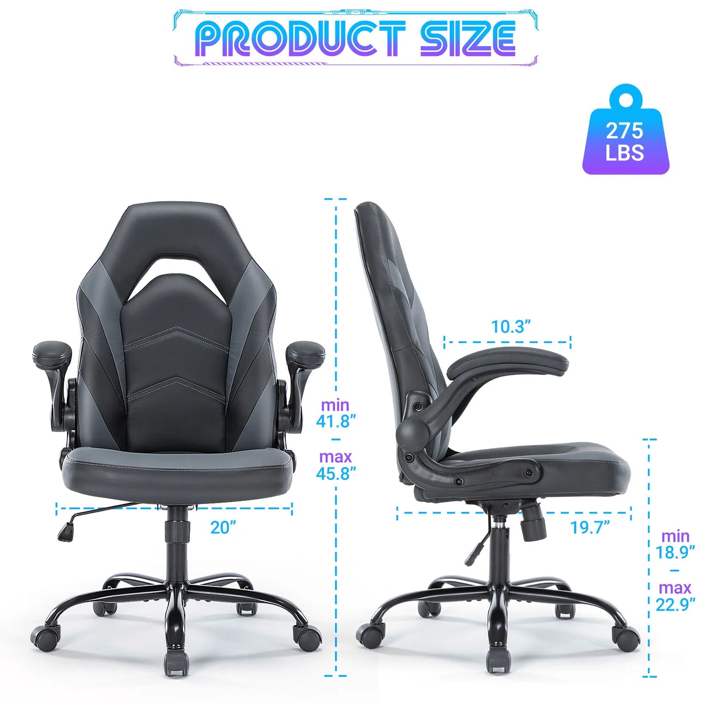 Ergonomic Office Chair Gaming Desk Chair Adjustable Armrests