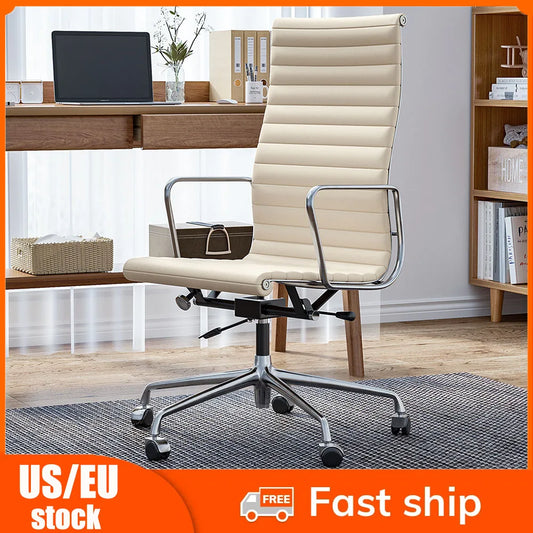 Ergonomic Leather Office Chair With Mid Back Support
