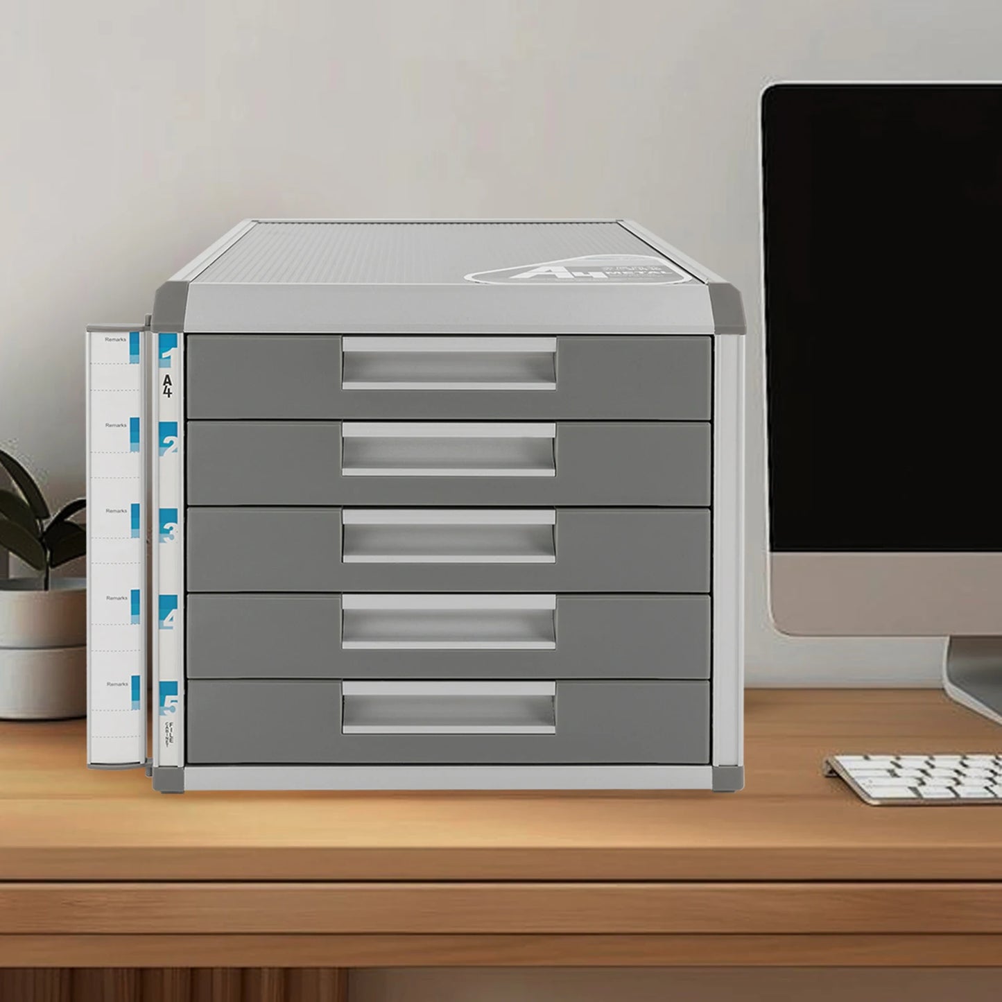 Locking File Cabinet With 5 Drawers For A4 Documents