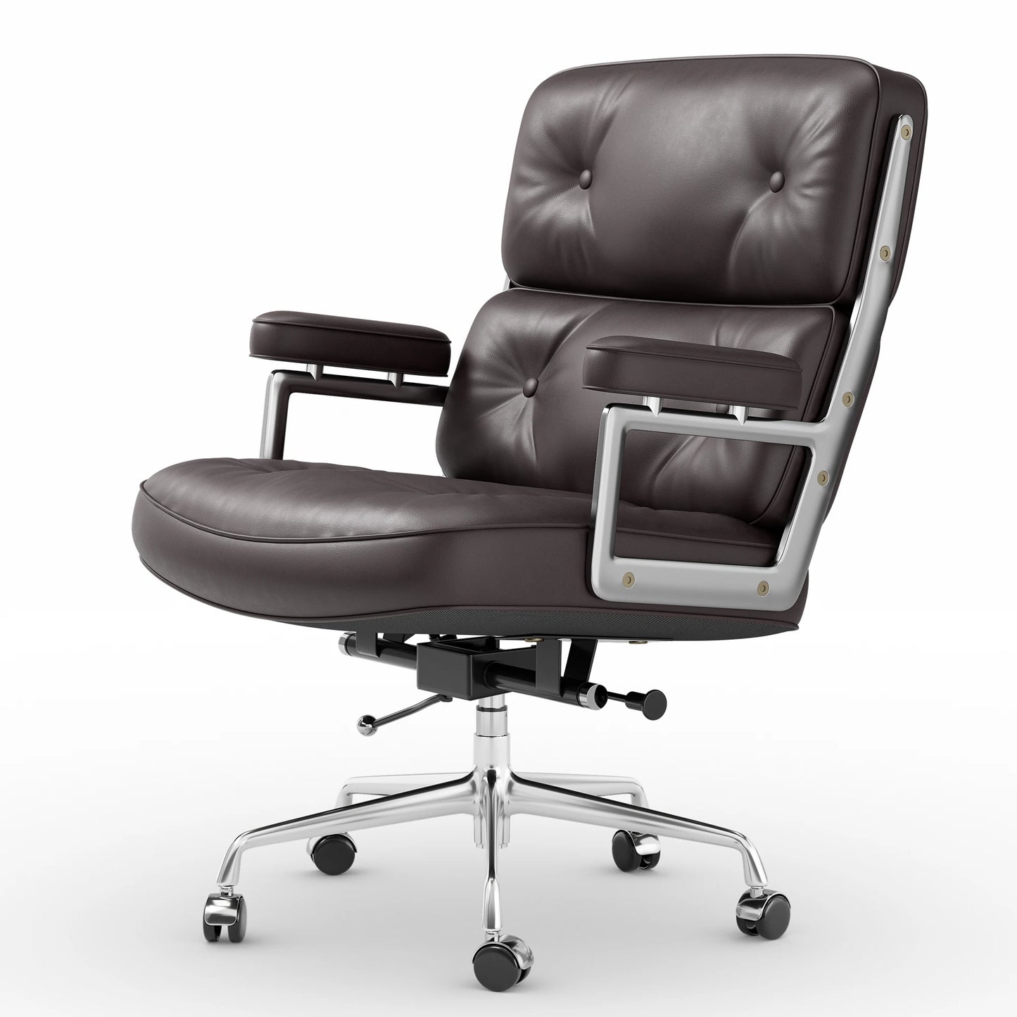 Genuine Leather Office Chair With Armrests For Home Office