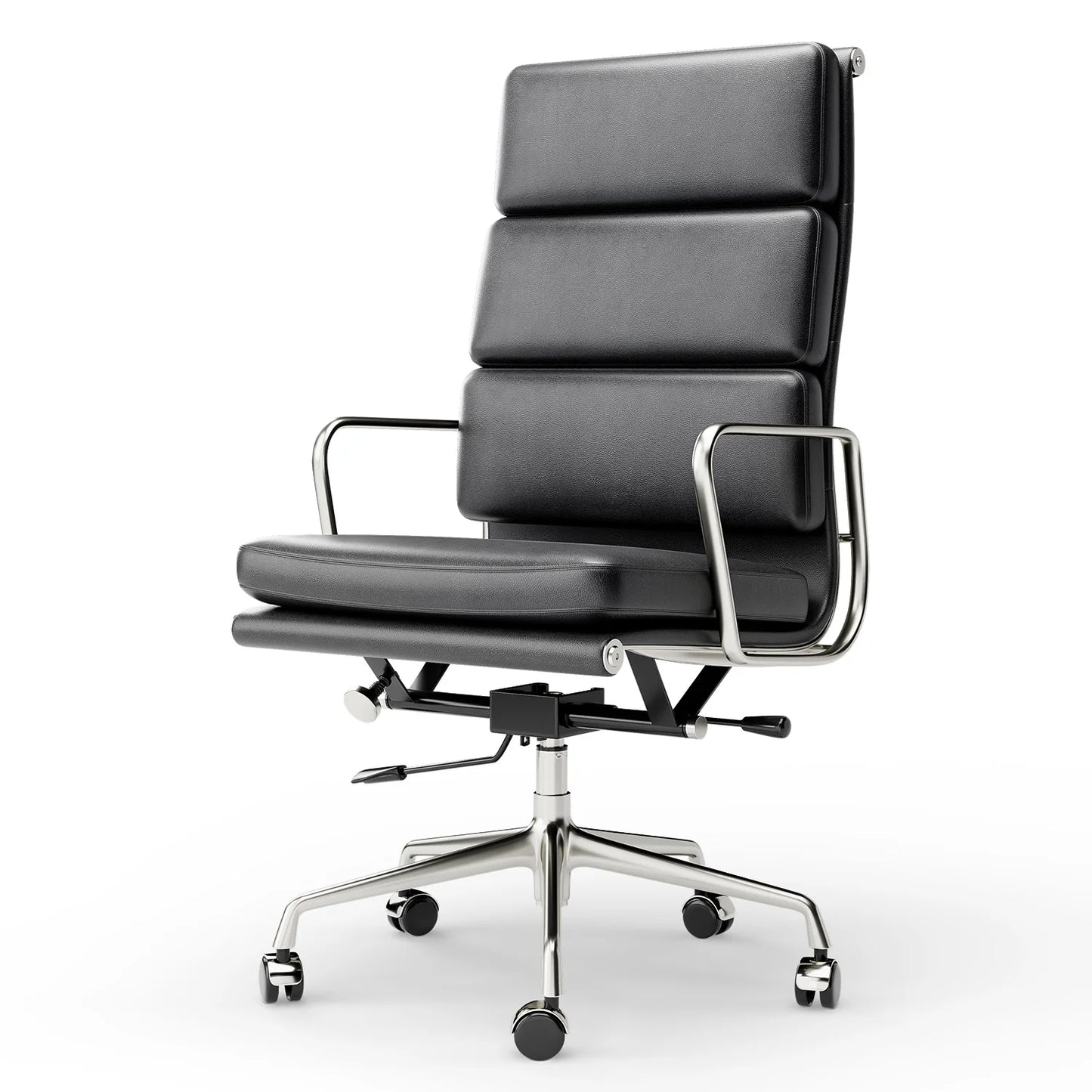 Ergonomic Leather Office Chair With Mid Back Support