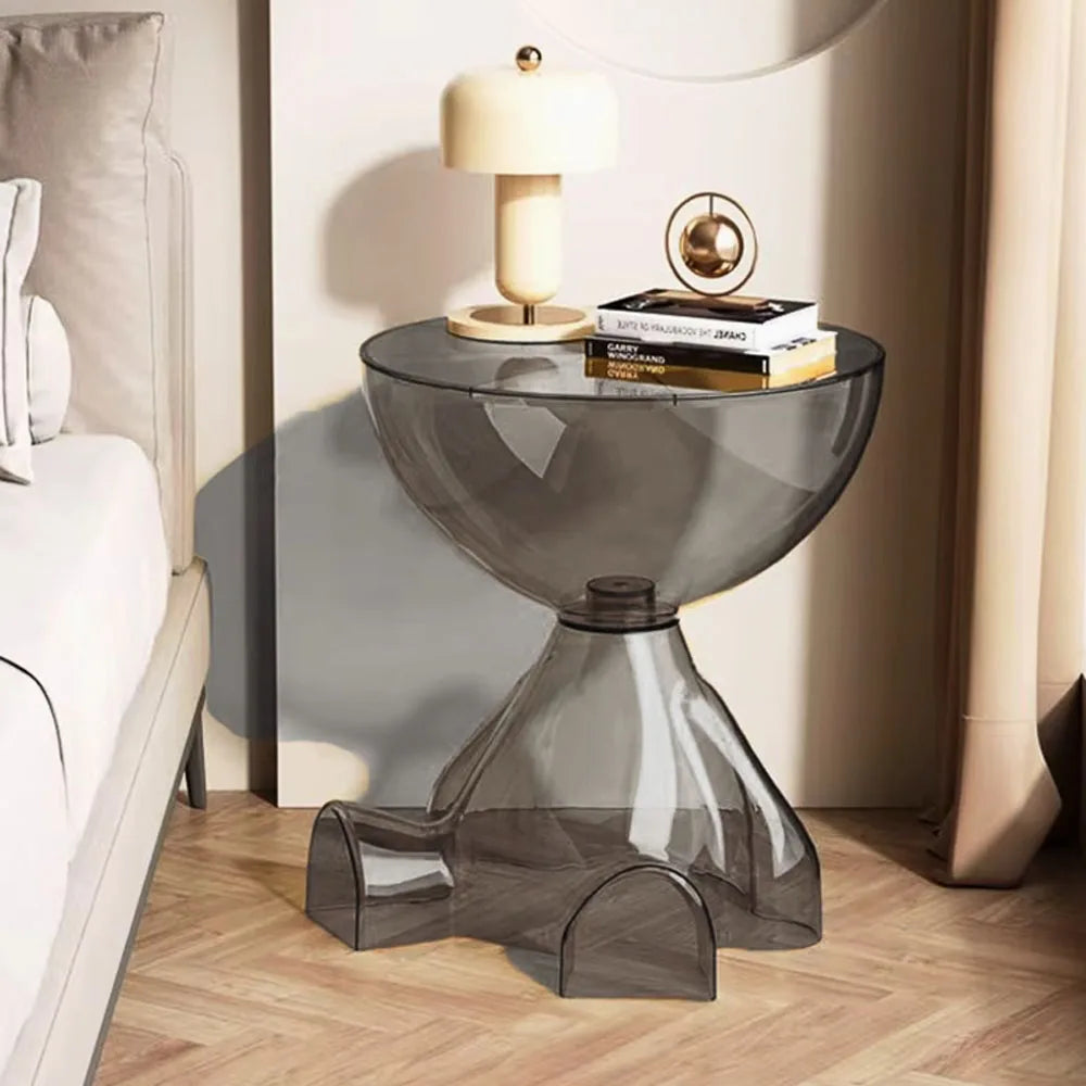 Cream Round Coffee Table With Space Saving Design Modern