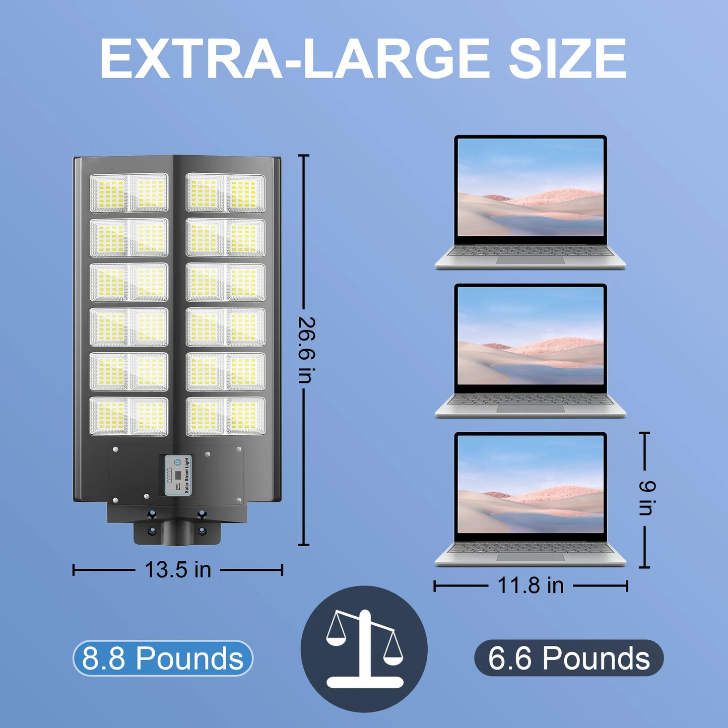 4-Pack Outdoor Solar Street Lights 5200W Automatic Sensor Lighting IP65 Waterproof Energy-Saving Eco-Friendly Suitable for Garde