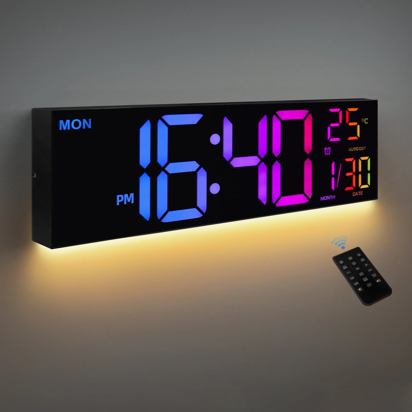 16 Inch Digital Wall Clock With Led Display And Remote