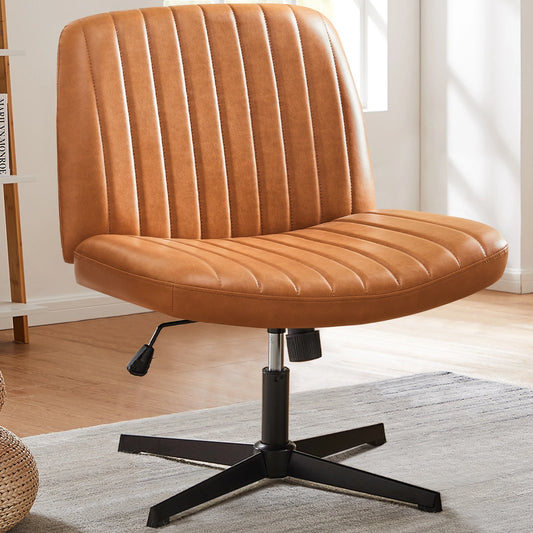 Cross Legged Office Chair With Wide Desk Adjustable Swivel