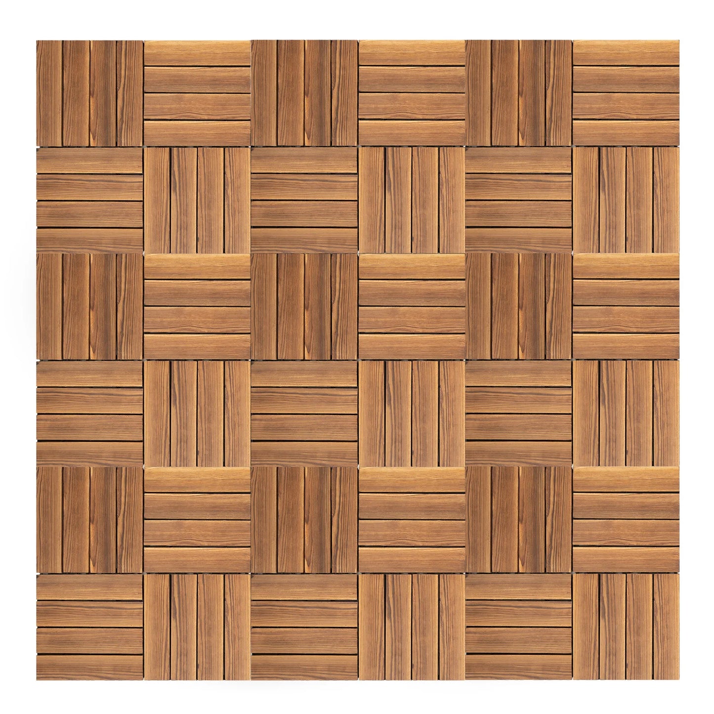 Solid Wood Floor Tiles Interlocking Deck Tiles Non Slip Outdoor