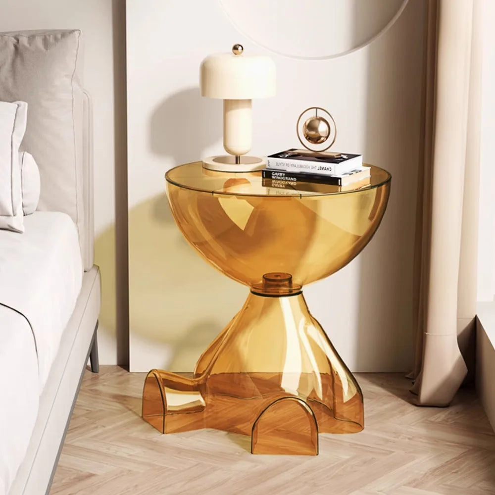 Cream Round Coffee Table With Space Saving Design Modern