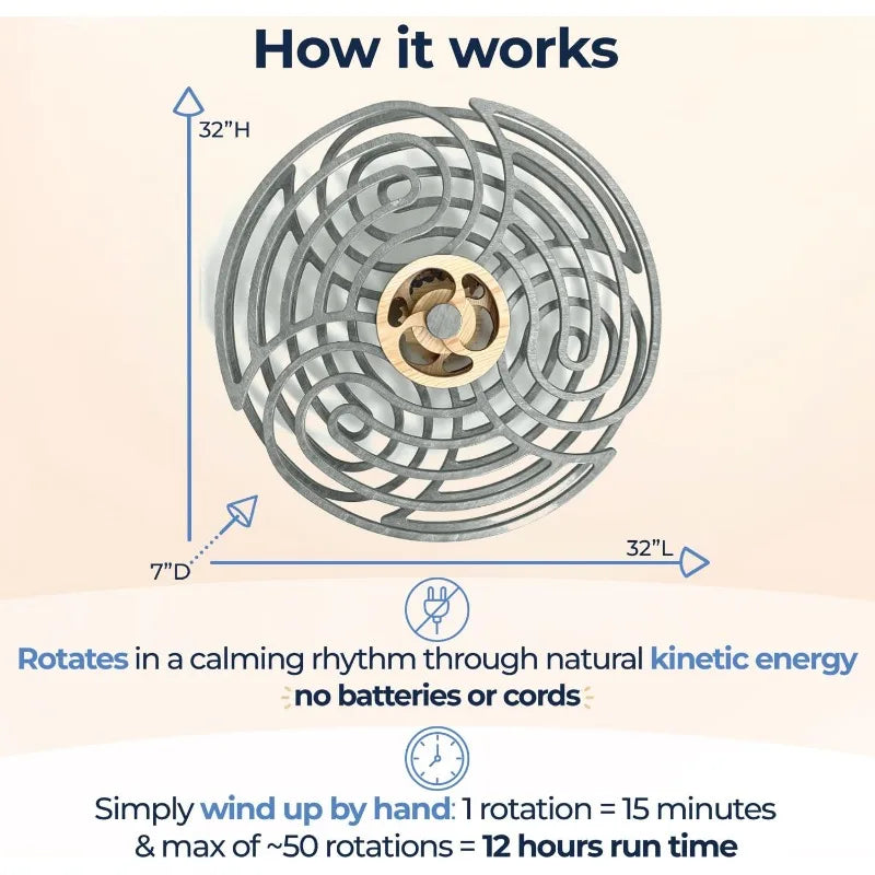 Kinetic Wall Art Wood Sculpture Calming Motion Decor