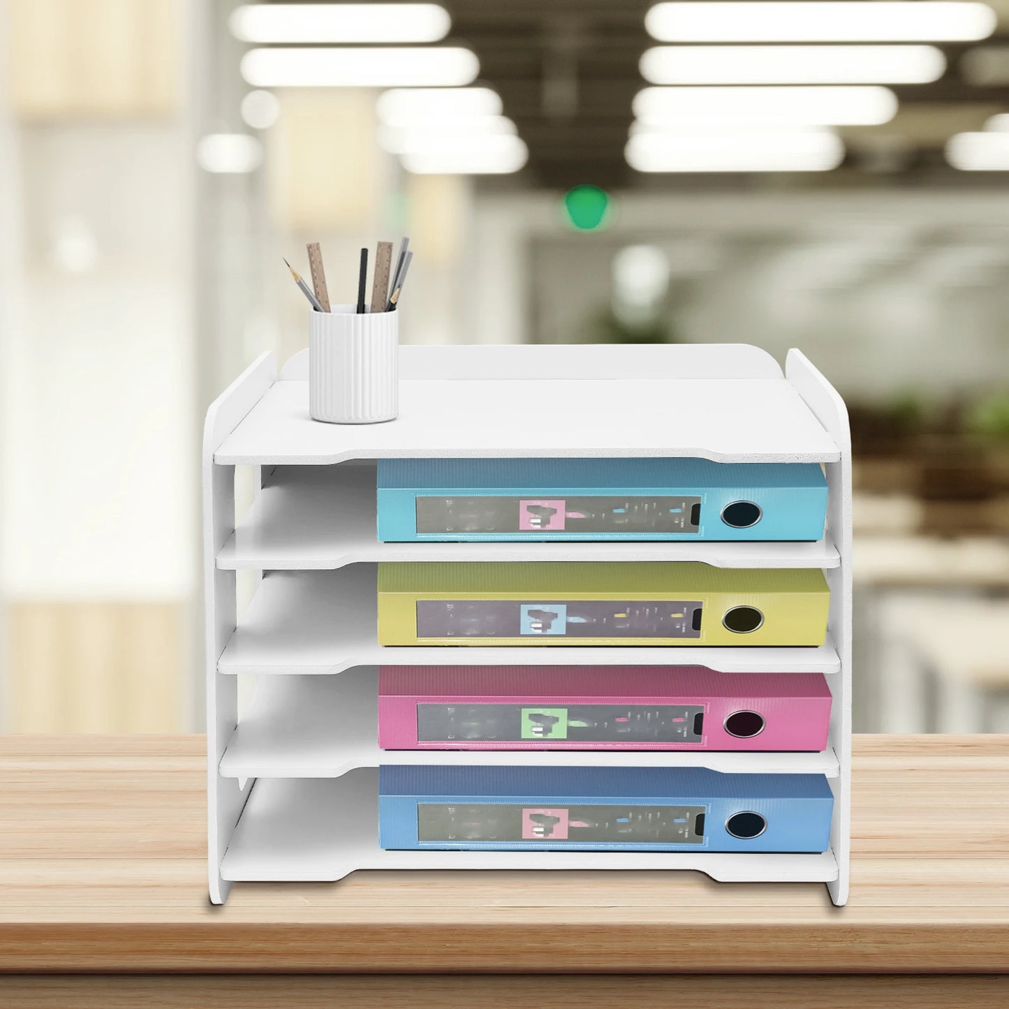 Desk Letter Tray Organizer For A4 Paper Storage 5 Tier