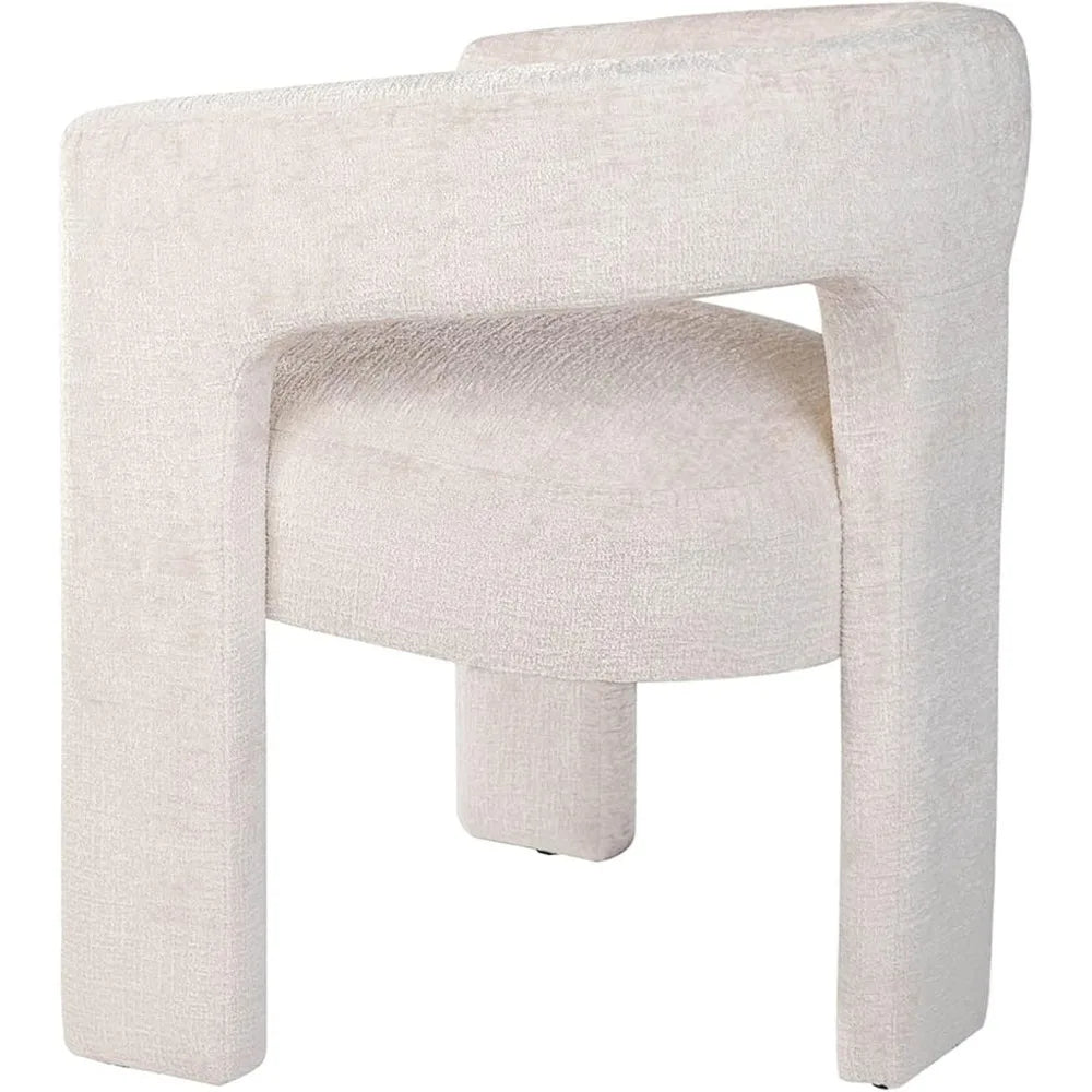 Modern Jacquard Fabric Dining Armchair with Sculpted Design