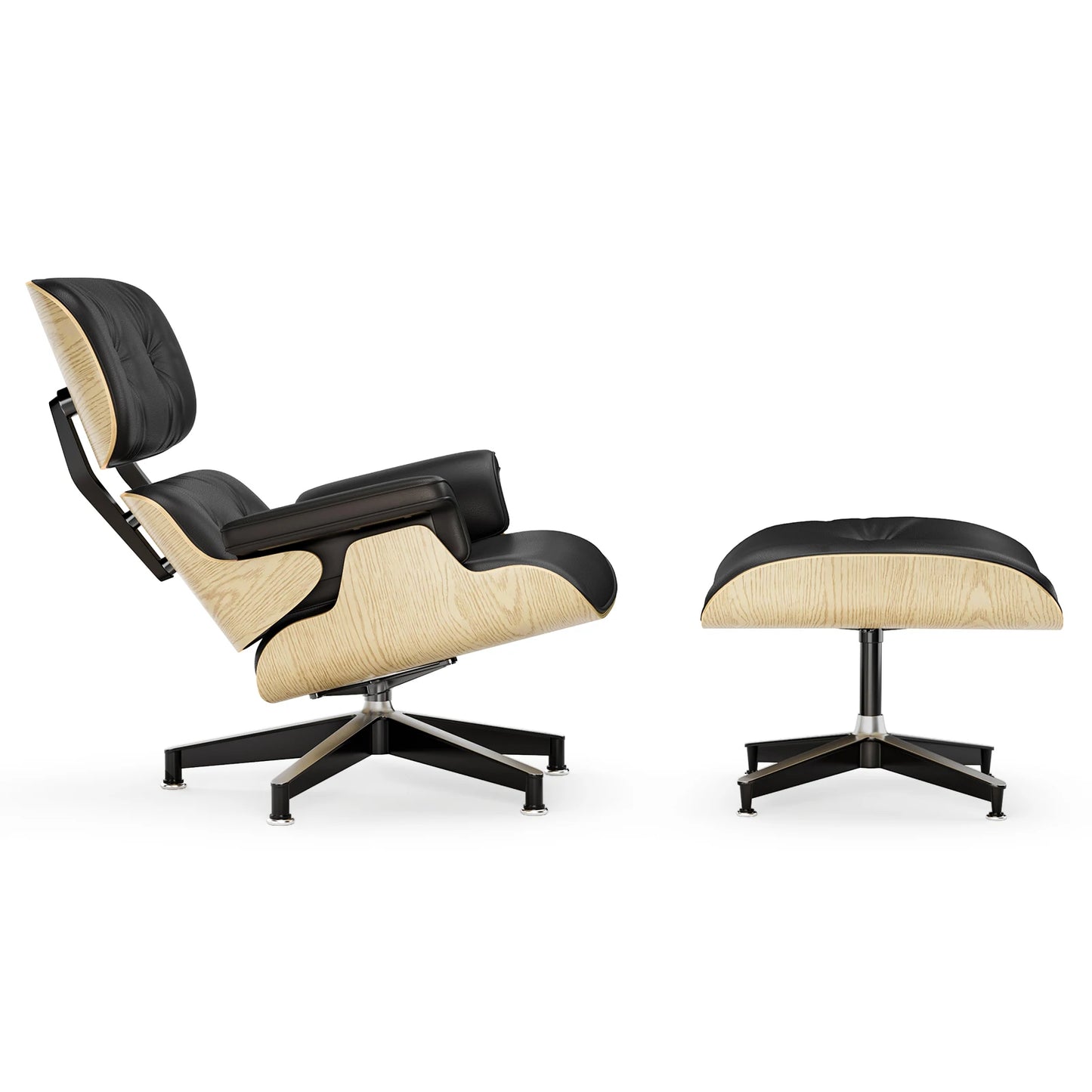 Relica Genuine Leather Armchair Swivel Chair With Ottoman
