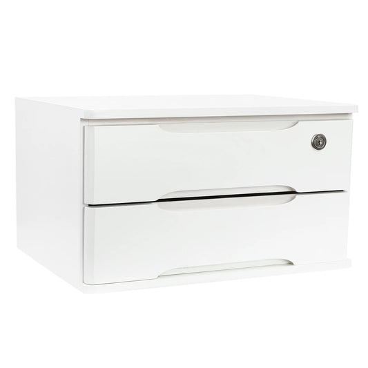 Lockable Two Layer Desktop Storage Box With Drawer Organizer