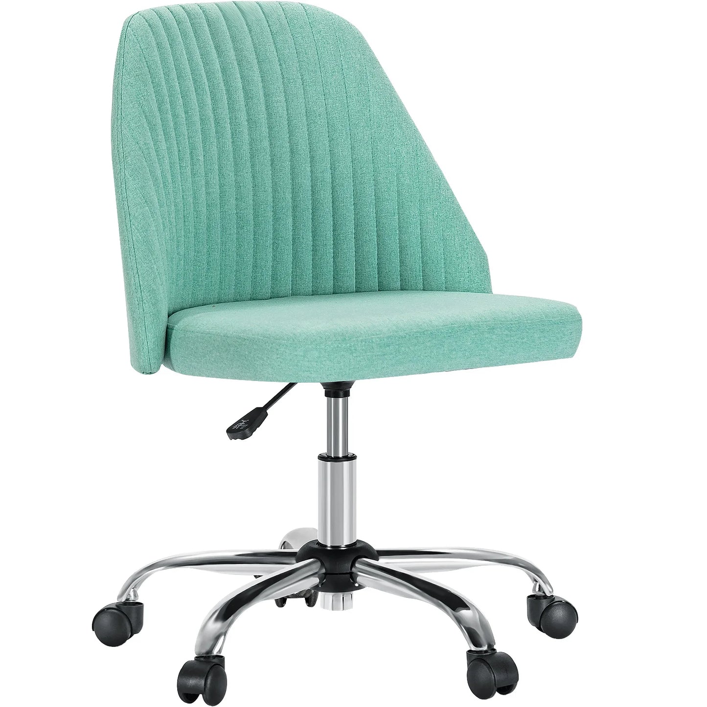 Armless Small Desk Chair With Wheels And Back Support