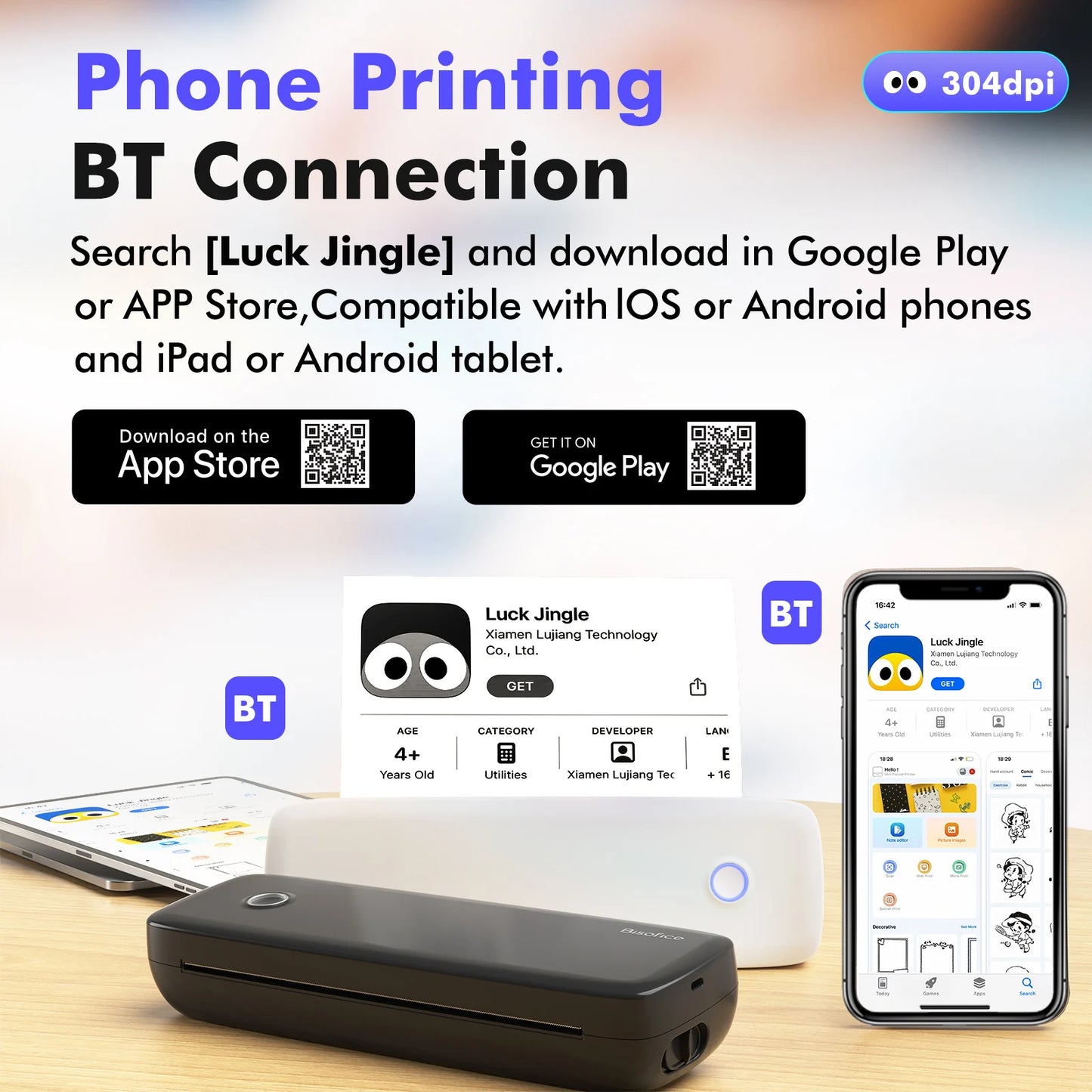 A4 Portable Thermal Transfer Printer Wireless USB Office