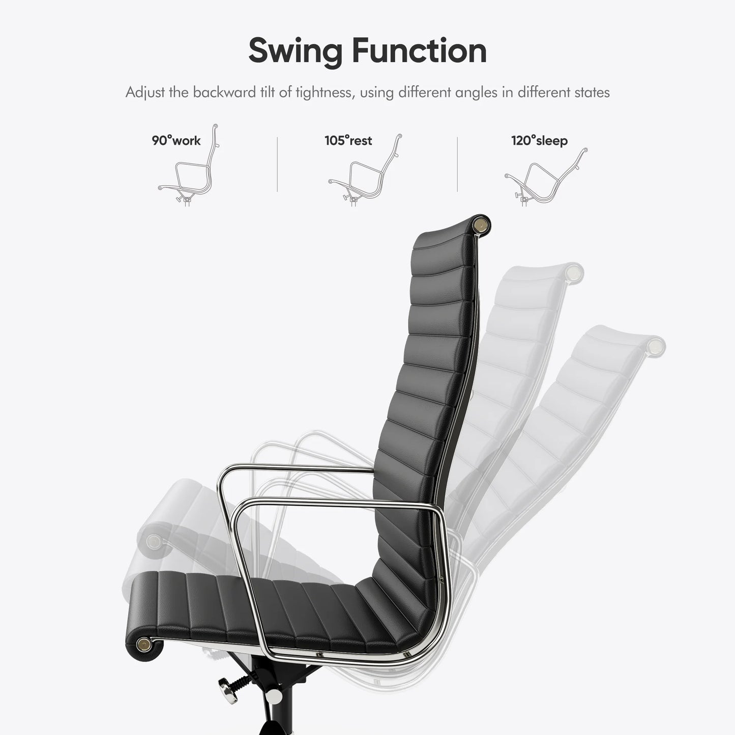 Genuine Leather High Back Ergonomic Office Chair Swivel