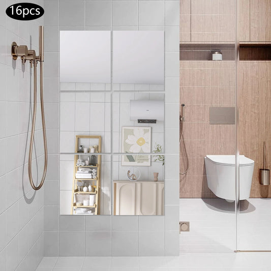 Large Wall Mirror Tiles for Home Gym and Bedroom Decor