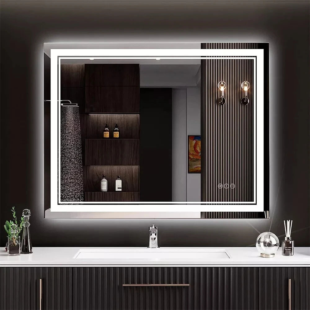 Wisfor LED Backlit Dimmable Bathroom Mirror Anti Fog