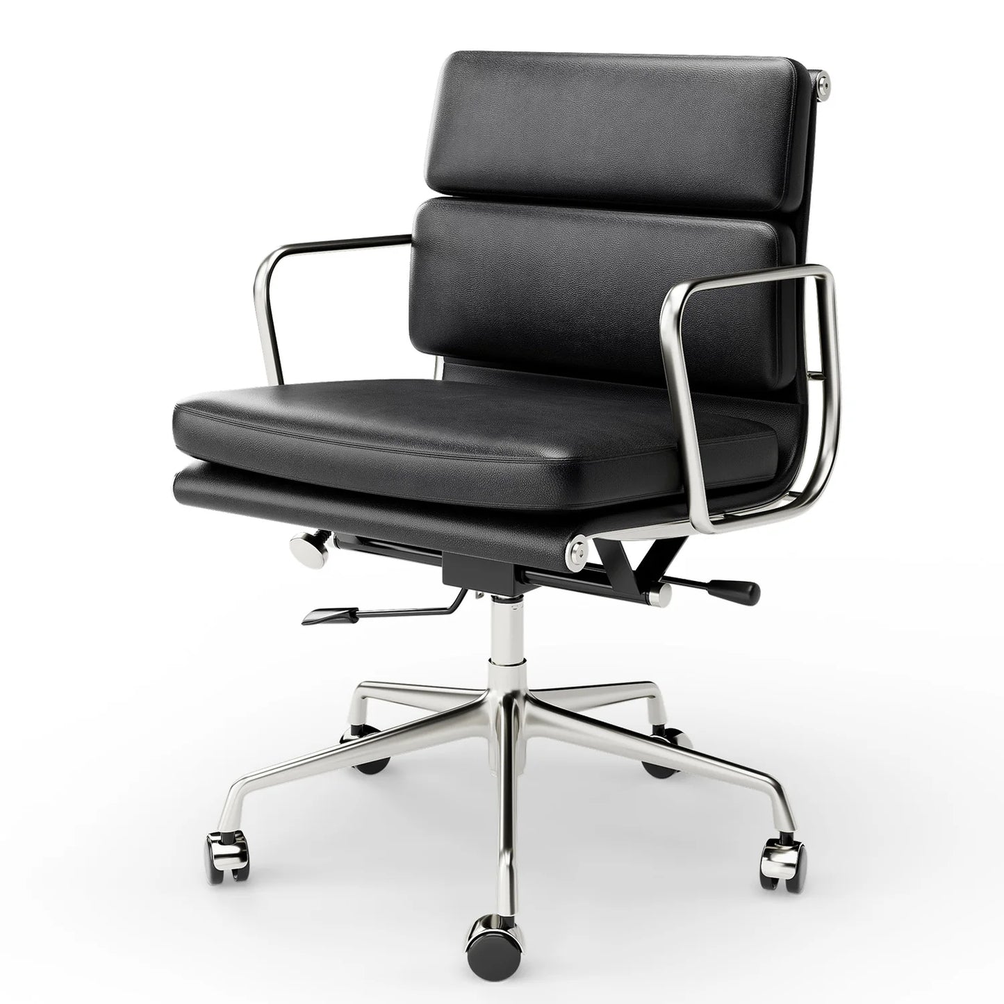 Ergonomic Leather Office Chair With Mid Back Support
