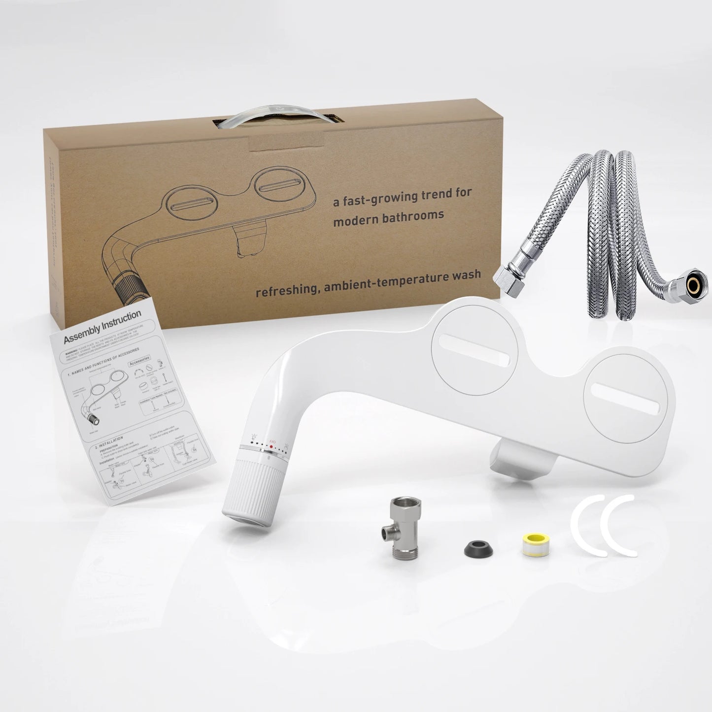 SAMODRA Dual Nozzle Bidet Toilet Attachment With Adjustable Water Pressure