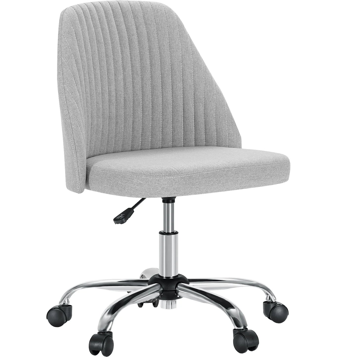 Armless Small Desk Chair With Wheels And Back Support