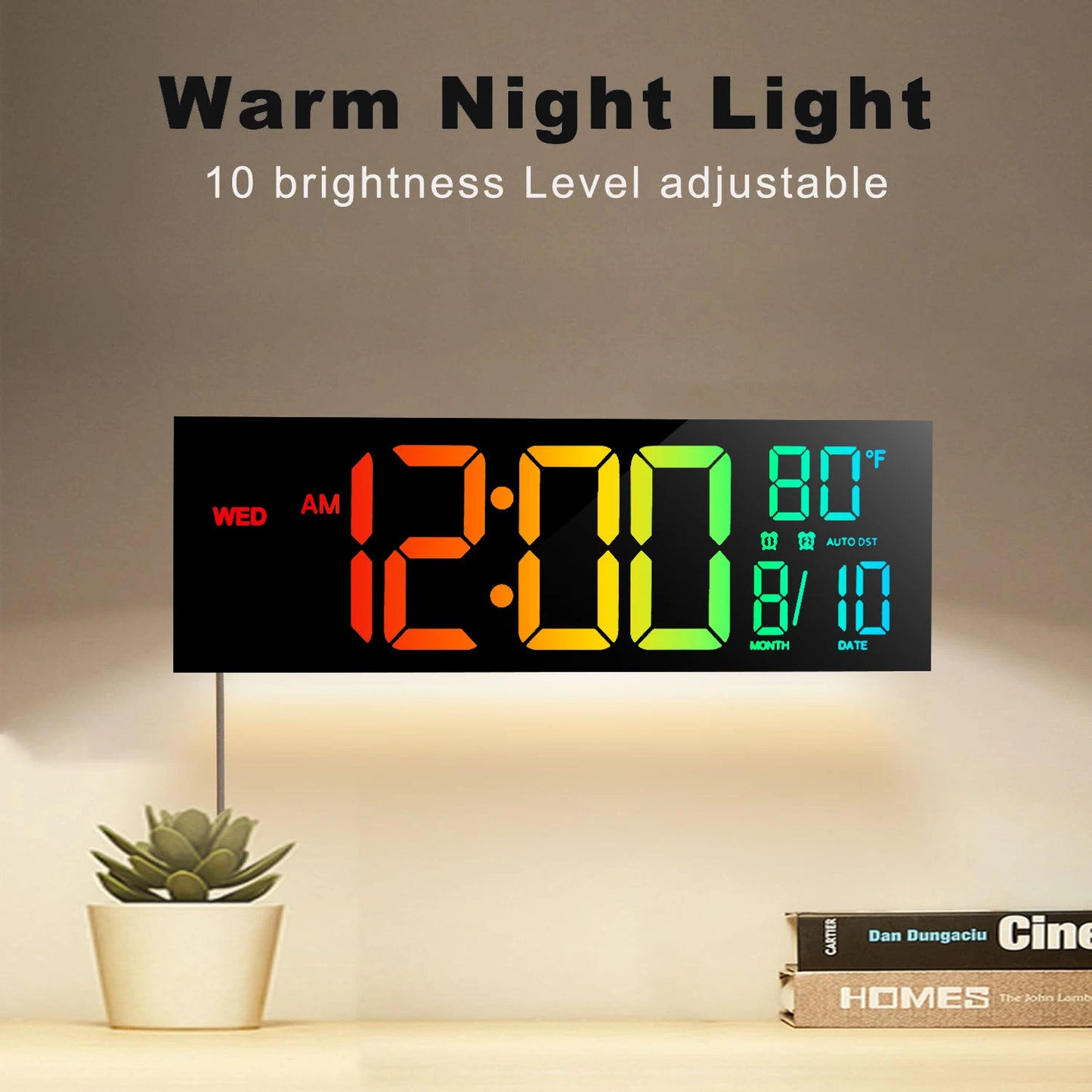 16 Inch Digital Wall Clock With Led Display And Remote