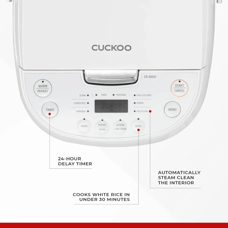 Cuckoo 6-Cup Micom Rice Cooker with Nonstick Pot and 13 Menus