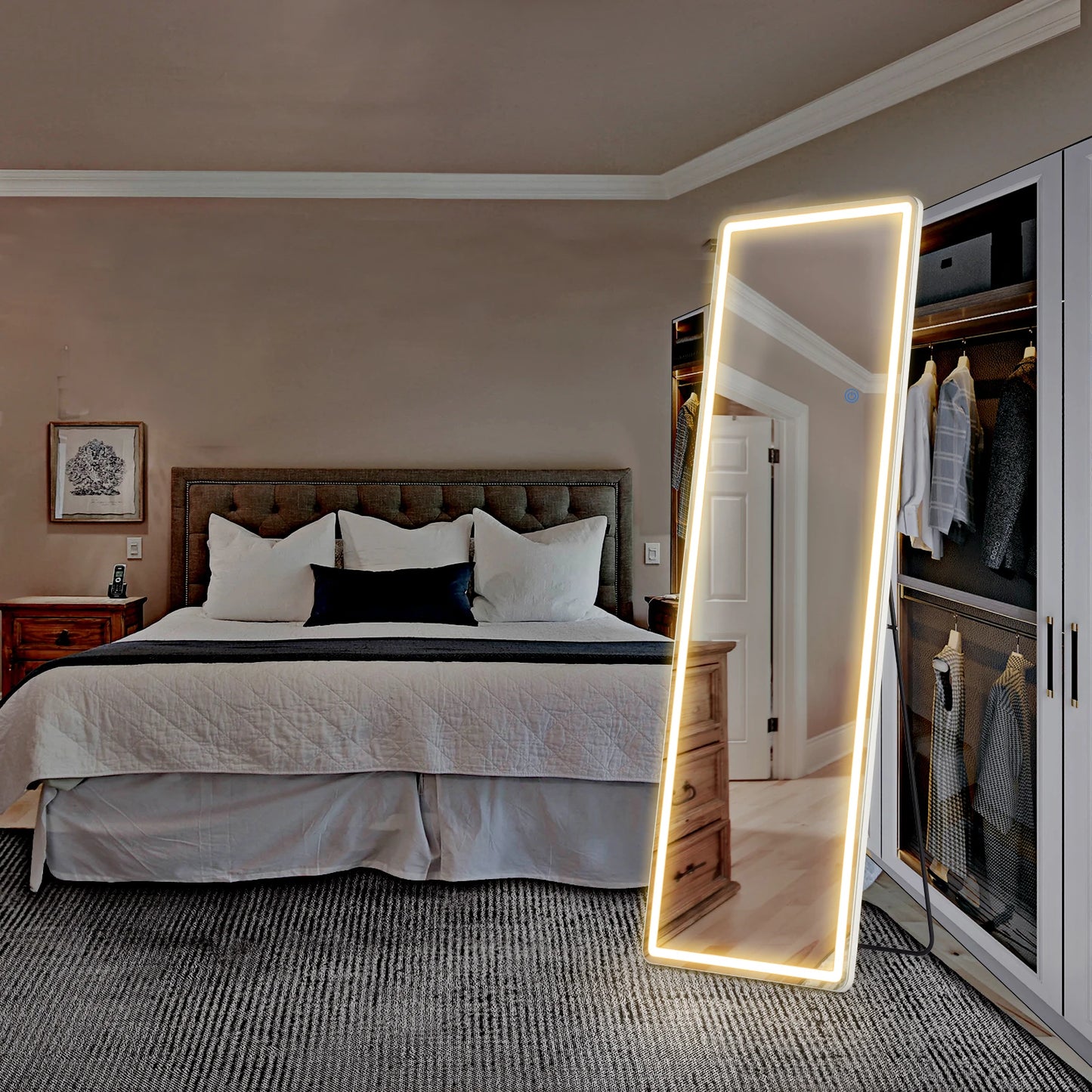JHK Full Body Wall Mirror with Aluminum Alloy Frame Full Length Reflection