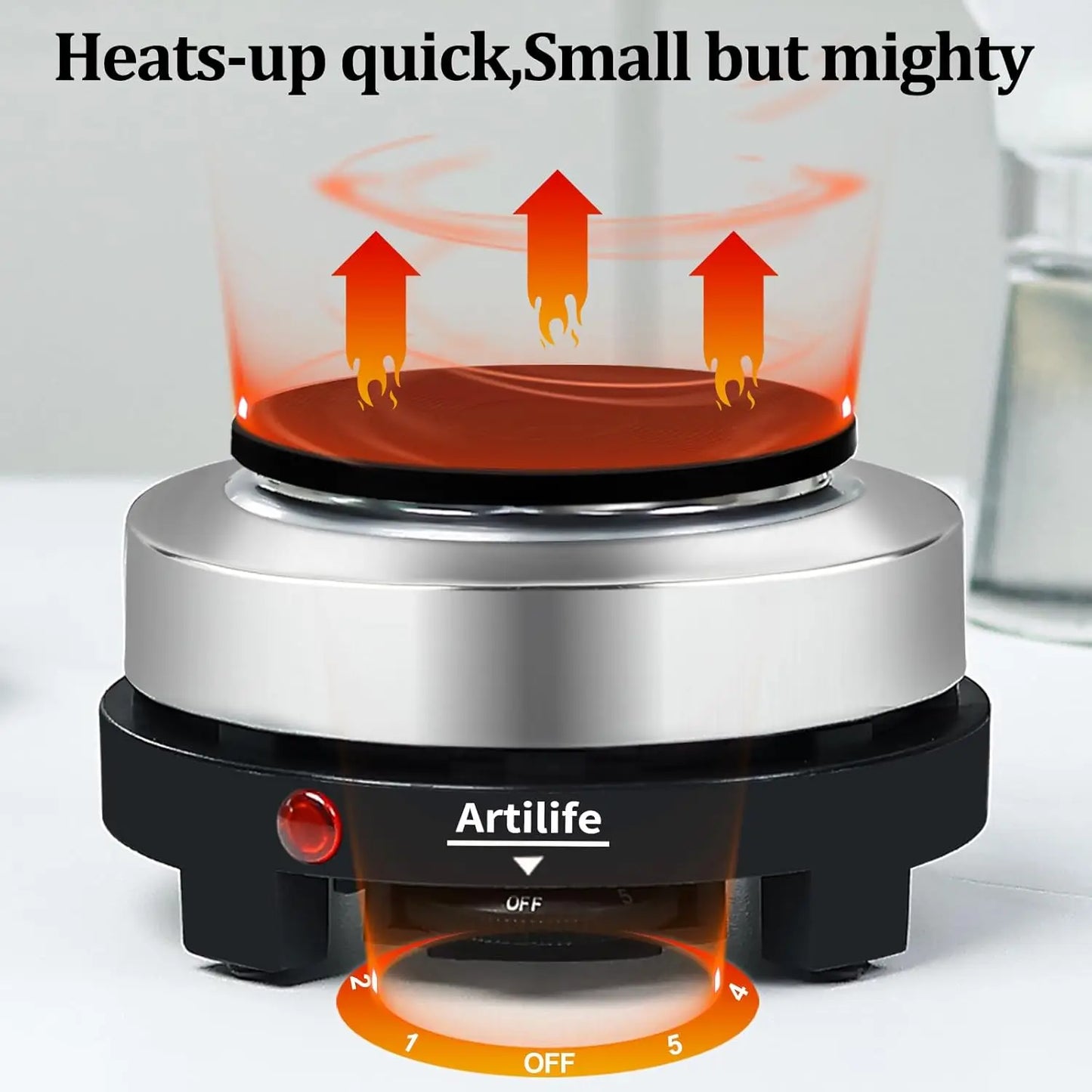 500W Mini Hot Plate Portable Electric Stove Cooktop, Perfect for Moka Pot & Kitchen Use, 110V Christmas Gift