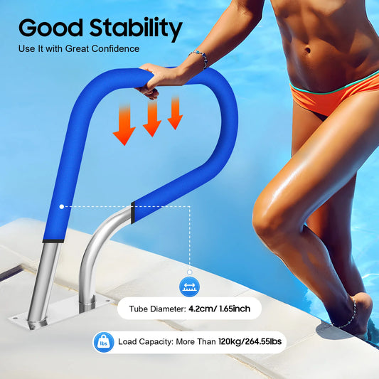 Stainless Steel Bathroom Grab Bars With Anti Slip Cover